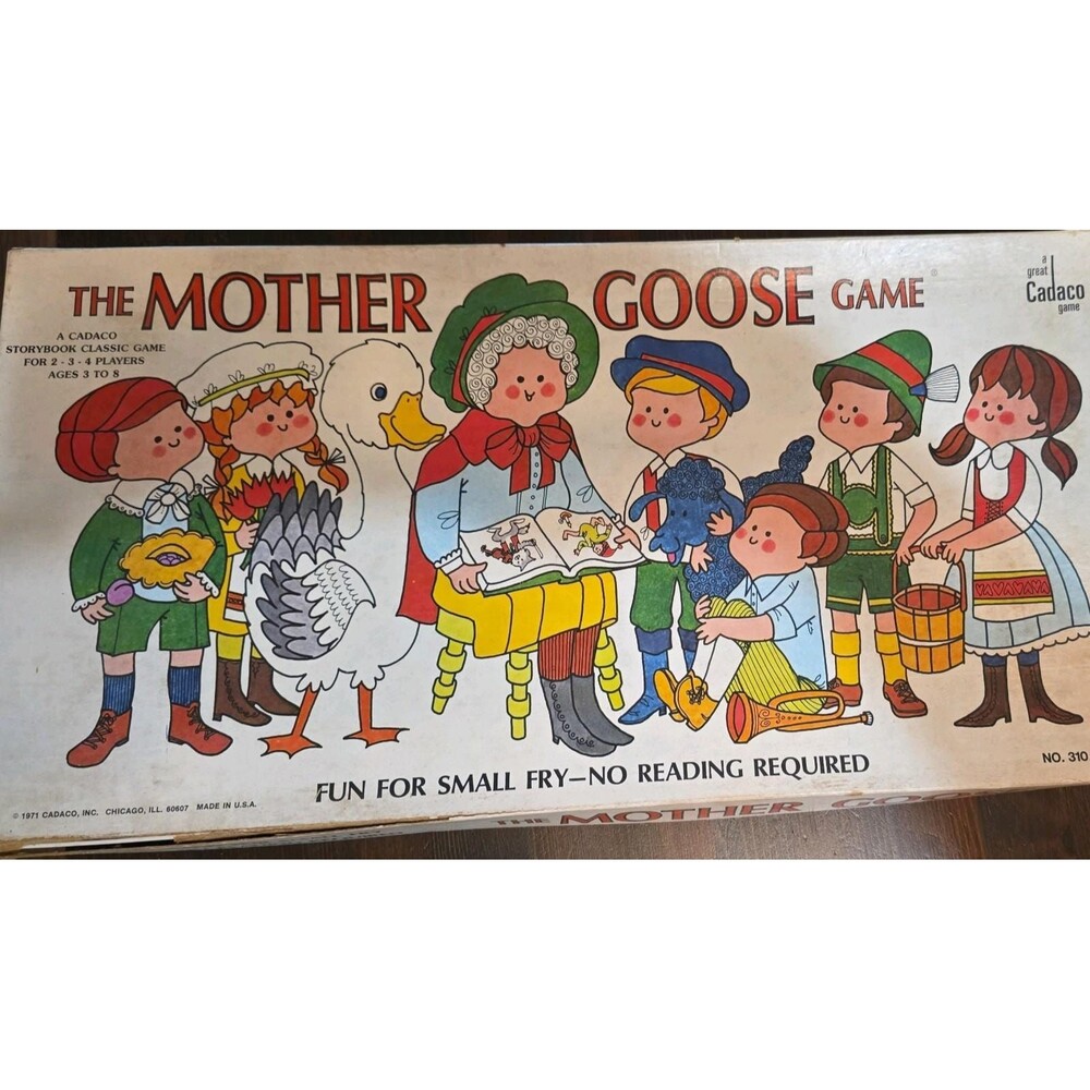 THE MOTHER GOOSE Game 1971 two pieces missing Cadaco